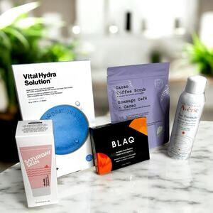 (5) Bundle Skincare Hydration Glow Dr. Jart Saturday Skin Frank Body BLAQ Avène